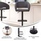 Emma and Oliver Shae Contemporary Upholstered Adjustable Height Barstool with Rounded, Cutout Mid-Back and Pedestal Base